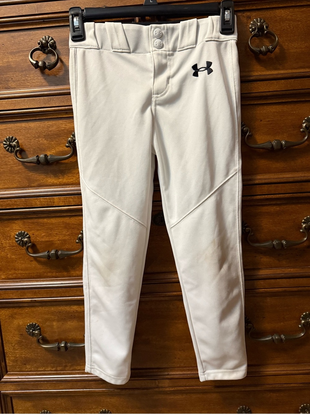 Youth Under Armour White Youth Baseball Stretch Pants